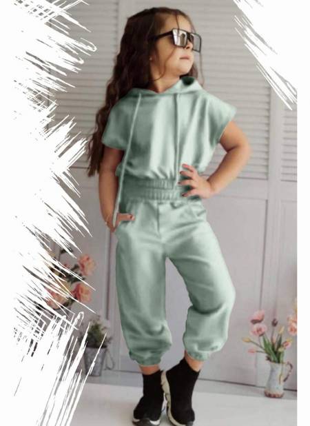 Sea Green Colour KEEVA CHILDREN Western Wear Latest Designer imported Cap Top And Pant Baby Girls Collection KEEVA 01